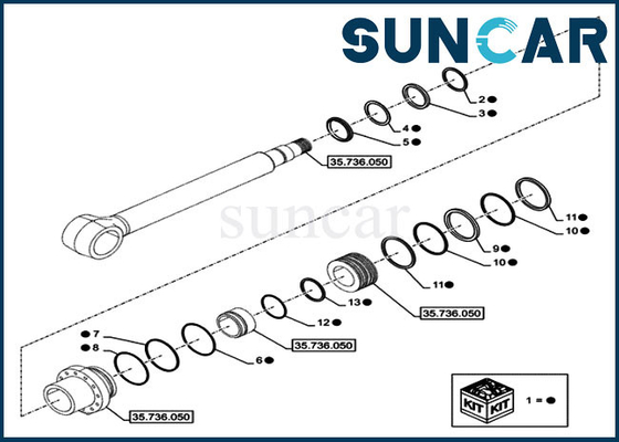 خرید کیت آب بندی سیلندر بوم LZ014870 برای کیس CX750DRTC کیت تعمیر هیدرولیک بیل مکانیکی خزنده online manufacture