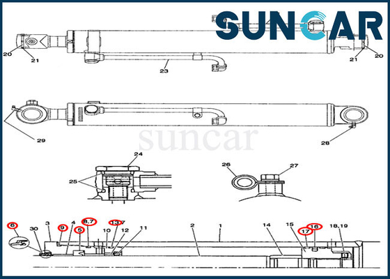 خرید کیت آب بندی سیلندر بوم PW01V00043R300 مدل های CX36B CX31B کیت آب بندی کیس بیل مکانیکی online manufacture