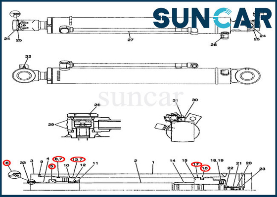 خرید کیت CX36B CX31B CASE PX01V00045R300 کیت تعمیر سیل تاب کیت تعویض سیلندر بوم online manufacture