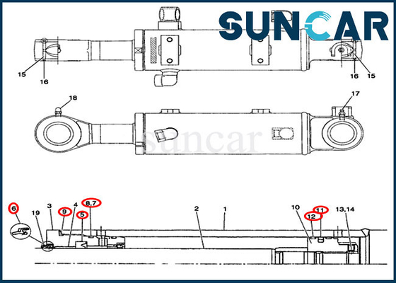 خرید کیت مهر و موم سیلندر تیغه بولدوزر PW01V00048R300 متناسب با مدل های تجهیزات CX31 CX36 CASE online manufacture