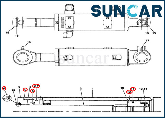 خرید کیت آب بندی تیغه بولدوزر PX01V00033R300 متناسب با کیت آب بندی سیلندر CASE CX36 online manufacture