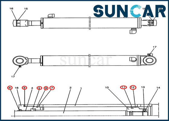 خرید کیت سیل سیلندر بازوی بیل مکانیکی PY01V00034R300 کیت تعویض کیس مدل CX47 online manufacture