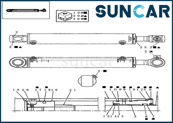 خرید کیت سیل سیلندر چرخشی 72275471 کیت تعمیر کیس برای بیل مکانیکی خزنده CX16B online manufacture