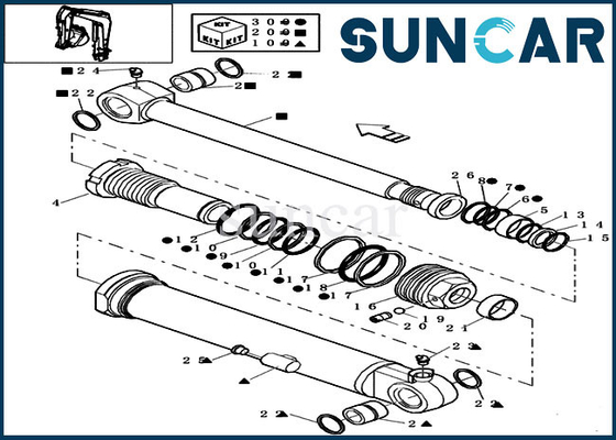 خرید کیت آب بندی بوم 72275470 کیت سیل سیلندر هیدرولیک مدل CX16B قطعات تعویض کیس online manufacture