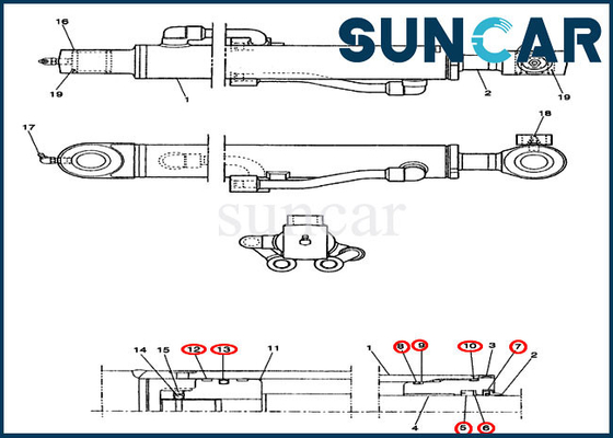 خرید کیت سرویس تعویض سیلندر سطلی PE01V00003R100 برای کیت مهر و موم بیل مکانیکی کیس CX14 online manufacture