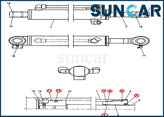خرید کیت آب بندی سیلندر تیغه بولدوزر PE01V00004R100 CX14 CASE کیت تعویض سیلندر هیدرولیک online manufacture