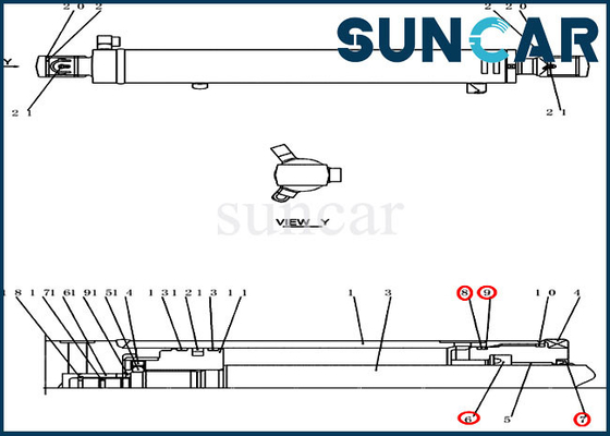 خرید کیت سیلندر PX01V00042R300 بازو/ کیت مهر و موم چرخشی متناسب با بیل مکانیکی خزنده فشرده CX31B CX36B online manufacture