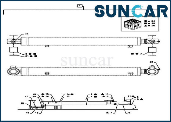 خرید کیت تعمیر مهر و موم سیلندر بازوی هیدرولیک کیس بیل مکانیکی خزنده کوچک CX36B LE01V00027R300 online manufacture