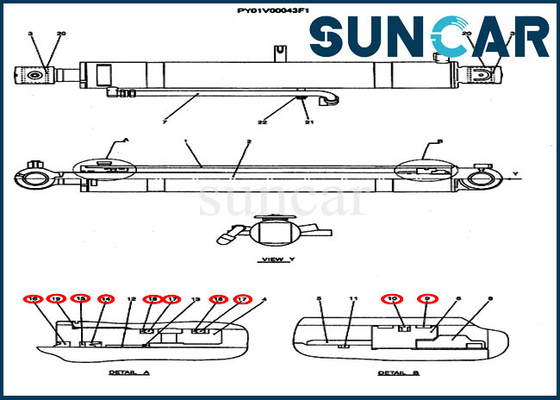 خرید کیت CX50B مدل PY01V00037R300 کیت تعویض کیت آب بندی کیت تعمیر بوم بیل مکانیکی خزنده online manufacture