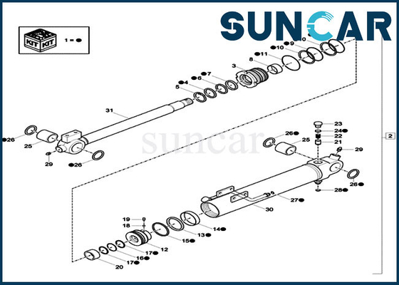 خرید کیت تعویض مهر و موم سیلندر XKCC-01527 XKCC01527 متناسب با بیل مکانیکی خزنده CX17C CASE online manufacture
