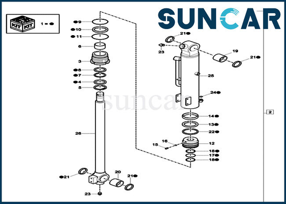 خرید کیت تعمیر سیل سطل XKCC-01530 کیت تعمیر سیلندر XKCC01530 برای CASE Construction مدل CX17C online manufacture