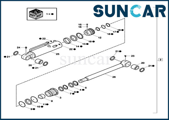 خرید XKCC-01535 XKCC01535 کیت تعمیر سیلندر هیدرولیک بولدوزر تیغه کیت آب بند بیل مکانیکی متناسب با CASE CX17C online manufacture