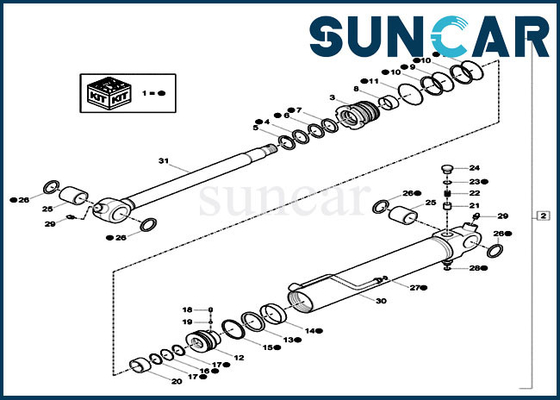 خرید کیت آب بندی سیلندر XKCC-00528 XKCC00528 مناسب برای بیل مکانیکی خزنده CASE CX18C online manufacture