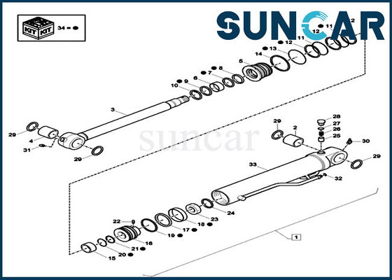 خرید کیت مهر و موم سیلندر XKCD-02688 XKCD02688 برای قطعات جایگزین ساخت و ساز کیس CX26C online manufacture