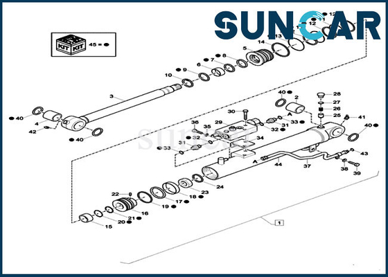 خرید کیت مهر و موم تعمیر بیل مکانیکی XKCD-03427 XKCD03427 کیت تعویض سیلندر دیپر متناسب با کیس CX26C online manufacture