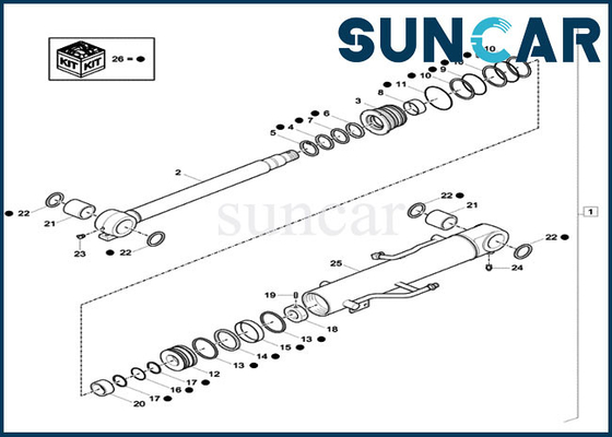 خرید XKCC-01437 XKCC01437 کیت مهر و موم بوم کیت تعمیر سیل سیلندر کیت مناسب بیل مکانیکی CX33C CX37C online manufacture