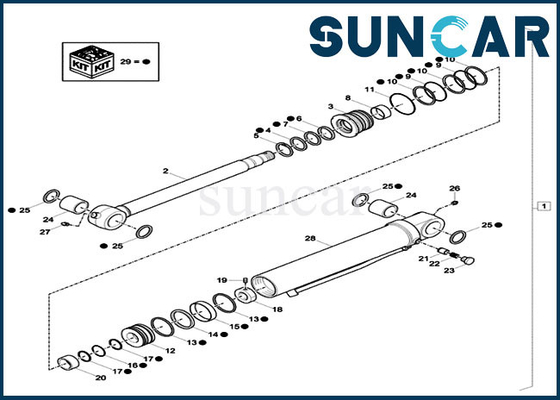 خرید XKCC-01438 XKCC01438 کیت آب بندی سیلندر Dipper Case CX33C CX37C کیت سرویس هیدرولیک OEM online manufacture