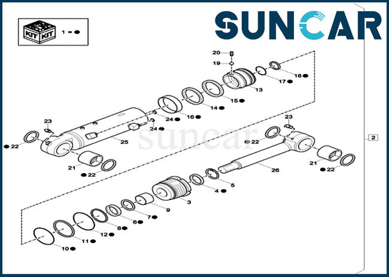 خرید کیت CX57C CX60C XKCC-00040 XKCC00040 تعویض تیغه بولدوزر کیت آب بندی کیت تعمیر سیلندر online manufacture