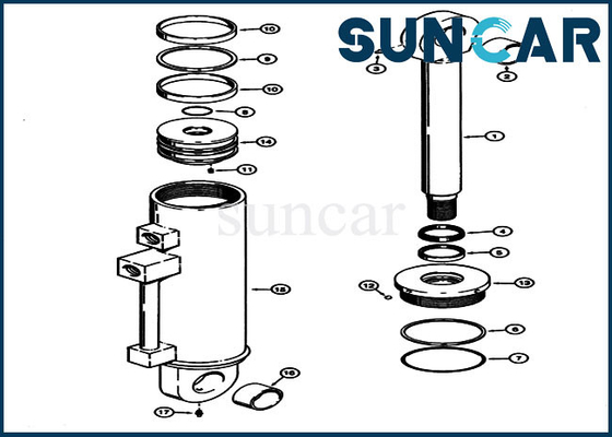 خرید کیت سرویس هیدرولیک کیت کیت آب بندی سیلندر کمکی S301442 برای لودر چرخ دار 621 621B 721 مدل online manufacture