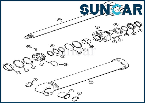 خرید کیت تعمیر سیل لودر 1346357C2 کیت سیلندر سطلی برای تجهیزات CASE مدل 921B 921C 921 online manufacture