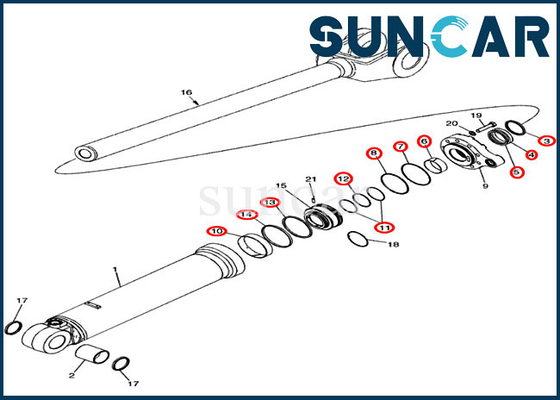 خرید 87529742 کیت آب بندی بالابر لودر CASE مدل 921E 921F کیت تعویض سیل سیلندر online manufacture