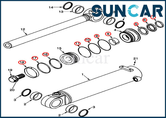 خرید 87434291 کیت مهر و موم سطل CASE کیت آب بندی سیلندر شیب مناسب برای لودر چرخ دار 521D 521F 621D 621G online manufacture