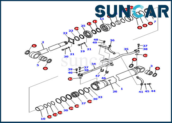 خرید PC200-8M0 Komatsu 707-99-47060 Boom Seal Repair Kit 7079947060 کیت سیلندر هیدرولیک بیل مکانیکی online manufacture
