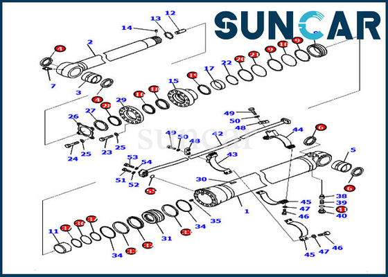 خرید کیت تعویض سیلندر بازوی بیل مکانیکی کیت آب بندی کوماتسو PC200-8M0 707-99-50410 online manufacture