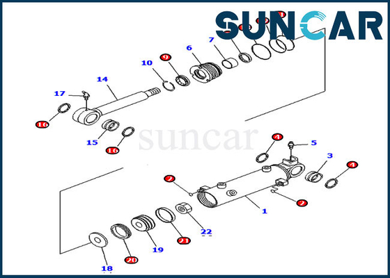 خرید 707-98-13890 Komatsu PC2000-8 PC20MR-2 کیت سرویس بالابر تیغه کیت سیلندر هیدرولیک بیل مکانیکی online manufacture
