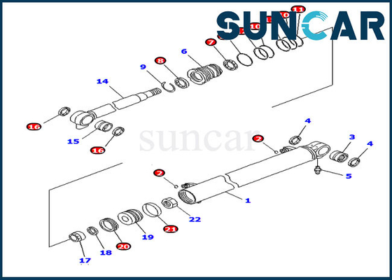 خرید کیت مهر و موم بیل مکانیکی 707-98-14780 PC20MR-2 PC26MR-3 کیت سرویس بوم کوماتسو سیلندر هیدرولیک 7079814780 online manufacture