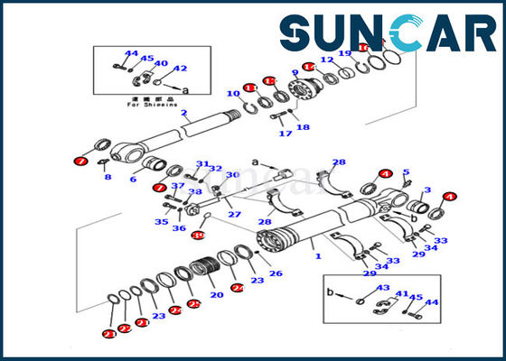 خرید PC210LC-11 PC228US-11 مدل های Komatsu 721-99-47131 کیت تعمیر کیت آب بند سیلندر بازو کیت مهر و موم روغن بیل مکانیکی online manufacture