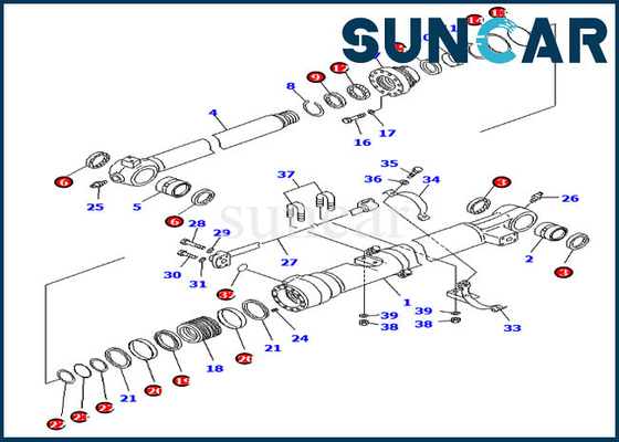 خرید کیت تعمیر کیت آب بندی سطل 707-99-45040 برای قطعات داخلی سیلندر کوماتسو PC228USLC-8 PC210LC-8K online manufacture