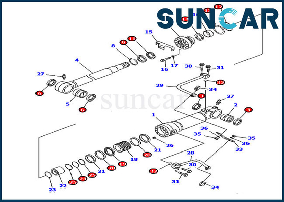 خرید کیت آب بندی سیلندر تیغه کوماتسو 707-99-58390 متناسب با بیل مکانیکی PC228US-3 PC228USLC-3 نسخه خارجی online manufacture