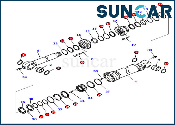 خرید 721-98-04350 کیت مهر و موم سیلندر سطل مقاومت در برابر سایش کیت سرویس تعویض کوماتسو PC290LCI-11 online manufacture