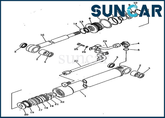 خرید کیت سرویس مهر و موم چرخشی مناسب 20S-63-86102 20S6386102 PC20-3 PC30-1 کوماتسو سیلندر اسی online manufacture