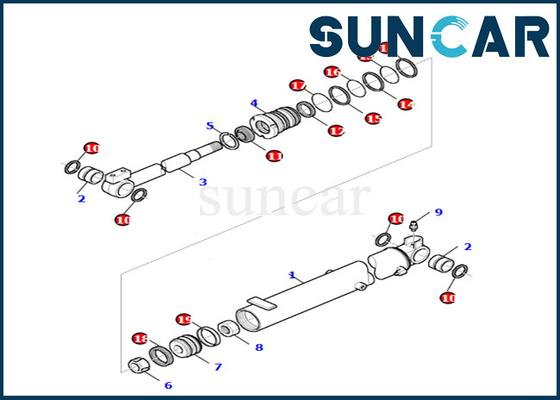 خرید کیت سیل سیلندر بوم کوماتسو 878000665 کیت تعویض سیلندر بوم مناسب PC27R-8 online manufacture