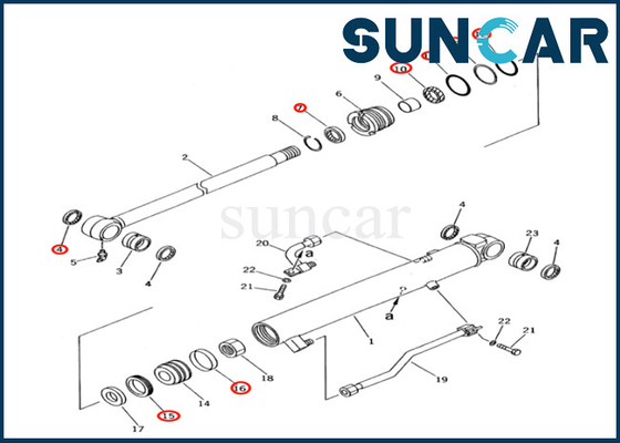 خرید 707-98-12400 7079812400 کیت آب بندی سیلندر سطل کوماتسو برای PC28UD-2 PC28UG-2 PC28UU-2 online manufacture