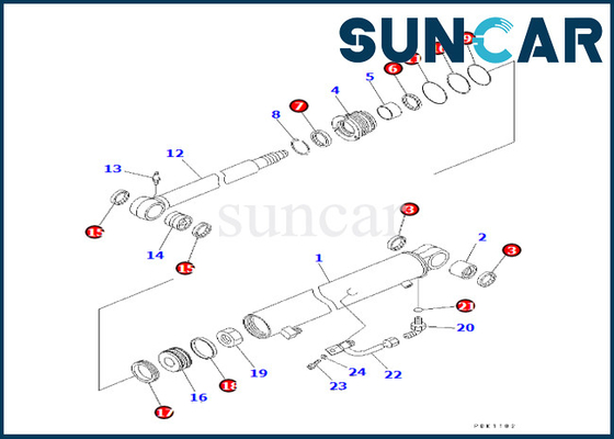 خرید 707-98-22840 7079822840 کیت تعمیر سیل سیلندر بازوی کوماتسو متناسب با کیت مهر و موم سیلندر بازوی PC30R-8 online manufacture