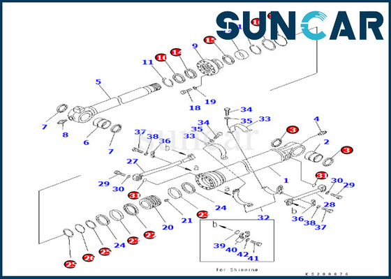 خرید کیت تعمیر سیل سیلندر سطل 707-99-59130 7079959130 Komatsu Fits PC350LC/NLC-8 PC360LC/NLC-10 online manufacture