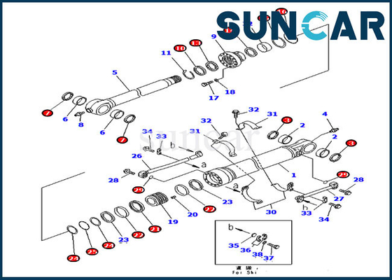 خرید 707-99-59610 کیت سرویس سیلندر کیت مهر و موم 7079959610 برای قطعات PC300LC-7 PC350LC-7 کوماتسو مدل online manufacture