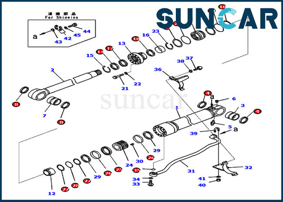 خرید کیت تعمیر سیل 721-98-00510 PC360LC-11 PC390LC-11 کیت آب بندی تعویض سیلندر بوم کوماتسو online manufacture