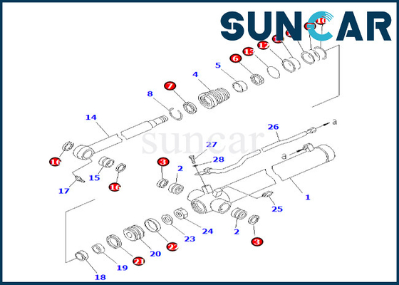 خرید کیت مهر و موم سیلندر بازو 707-98-25190 7079825190 Komatsu For PC38UU-2 کیت آب بندی سیلندر بازو online manufacture