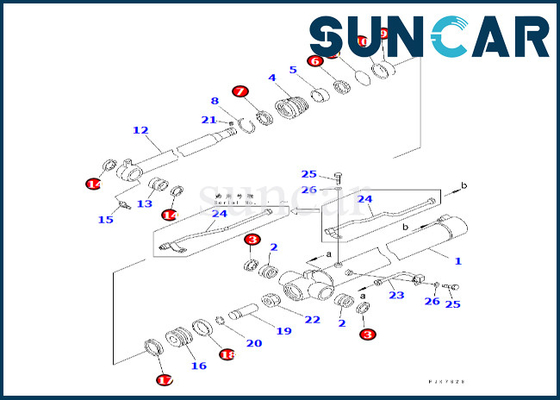 خرید کیت آب بندی سیلندر بازو Komatsu 707-98-25260 7079825260 برای کیت سرویس سیلندر بازوی PC38UU-3 online manufacture
