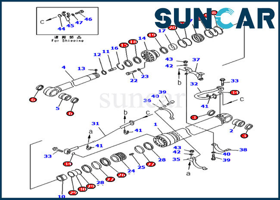 خرید 707-99-69525 7079969525 کیت سرویس سیلندر بازویی برای PC400-6C PC400LC-6Z KOMATSU Heavy Duty Boom online manufacture