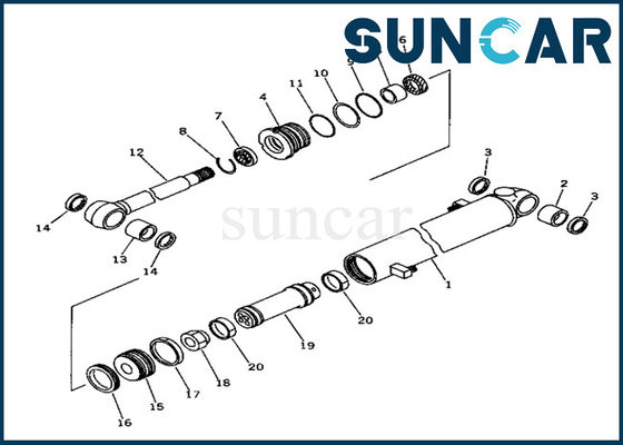 خرید کیت آب بندی سیلندر بازو 20T6302160 20T-63-02160 کیت آب بندی سیلندر بازویی Komatsu Fits PC40-6 online manufacture