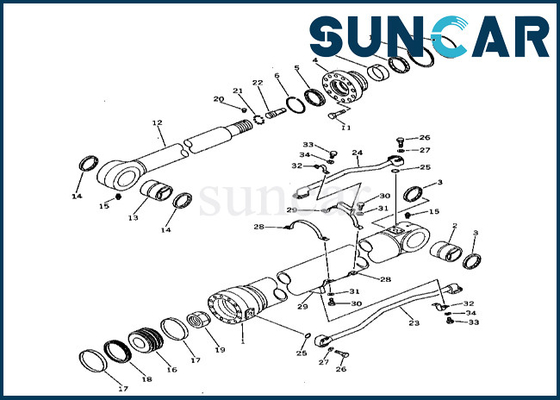 خرید کیت مهر و موم سیلندر بازو Komatsu 2086364101 208-63-64101 برای PC400-3 PC400LC-3 کیت تعویض سیلندر بازو online manufacture