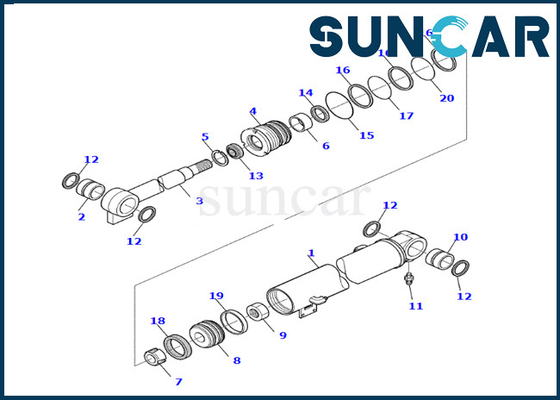 خرید پرفروش ترین کیت تعمیر سیل سیلندر بوم کیت سیل سیلندر بوم 878000659 Komatsu For PC45R-8 online manufacture