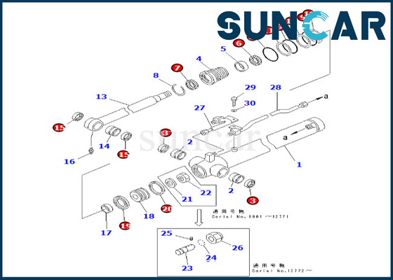 خرید 707-98-26620 7079826620 کیت آب بندی سیلندر بازویی برای PC50UUM-2 PC50UU-2 کیت آب بندی سیلندر بازوی online manufacture