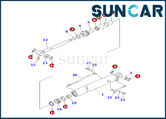 خرید 707-98-26580 7079826580 برای PC60-7 PC60-7S کیت مهر و موم سیلندر بازوی کوماتسو کیت مهر و موم سیلندر سطل online manufacture