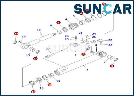 خرید 707-98-26120 7079826120 کیت آب بندی سیلندر سطلی متناسب با کیت تعمیر سیلندر سطل کوماتسو PC50UG-2 online manufacture